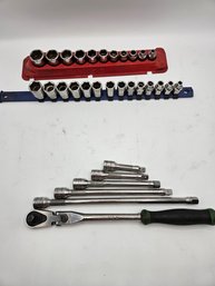 Matco And Snap On Chrome Sockets Sets With Ratchet And Break Bars