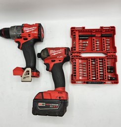 Pair Of Milwaukee Fuel Surge Cordless Tools With Bits
