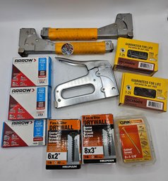 Staple Guns With Staples And Nails Lot