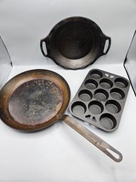 Cast Iron Lot With Pie Pan