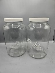 Pair Of Wide Mouth 1 Gal Fermenting Jars