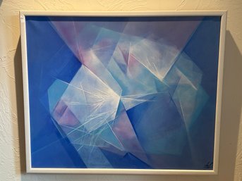 'Blue Ephemera' Ephemeres Bleus Original Acrylic Painting By Ettice De Loache