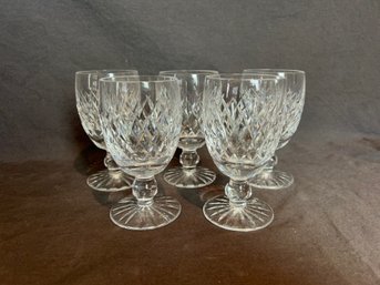 Waterford Crystal Boyne Cut Foot Claret Wine Glasses - Set Of 5