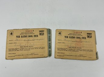 2 War Ration Stamp Books From 1943