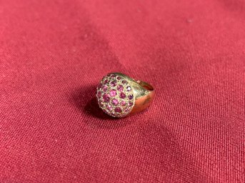 10K Ring With Rubies Size 7