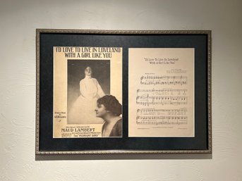 I'd Love To Live In Loveland With A Girl Like You Framed Sheet Music