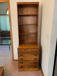 Ethan Allen American Traditional Solid Maple And/or Birch Narrow Chest Of Drawers With Tall Hutch