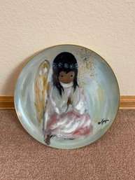 1981 Ted De Grazia Limited Edition 'A Little Prayer - The Christmas Angel' Decorative Plate