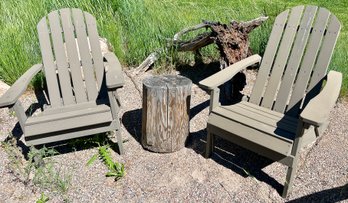 Pair Of Folding Adirondack Chairs W Cushions(2 Of 2)