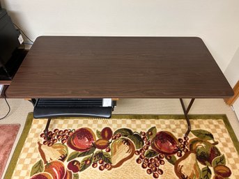 5ft Folding Table With Attached Pull Out Keyboard Tray