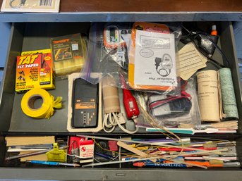 Contents Of Drawer - Stud Finder, Hot Glue, Pocket Scan Plus And More
