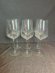 Large Nacthmann Bolero Crystal Wine Glasses - Set Of 6 (See Photos For Beautiful Rippled Design)