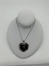 Siam Sterling Heart Pendant Necklace With Elephant Design