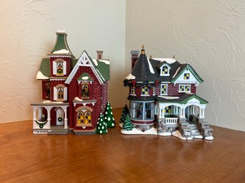 Department 56 Christmas Village Houses - Beacon Hill Victorian And 1224 Kissing Claus Lane