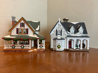 Department 56 Christmas Village Houses - Boulder Springs House And Gothic Farmhouse