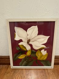 Vintage Magnolia Art Print By Bernard In White Frame