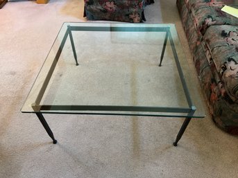 Large Wrought Iron Coffee Table With Glass Top