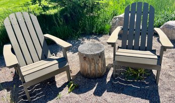 Pair Of Folding Adirondack Chairs W Cushions (1 Of 2)