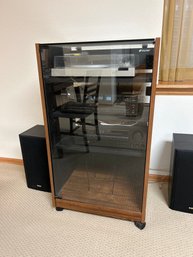 O'Sullivan Stereo Cabinet On Wheels With Lift Top
