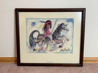 'A Merry Little Indian' Print By De Garzia - Artist Signed Limited Edition 1976
