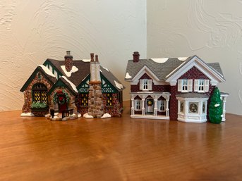 Department 56 Christmas Village Houses - Tudor House And Farm House