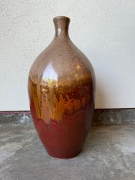 16in Red And Brown Pottery Vase