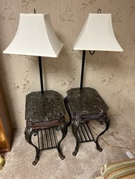 Marble Tile Top Side Tables