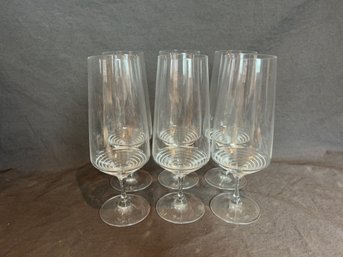 Nacthmann Bolero Crystal Pilsner Glasses - Set Of 6 (See Photos For Beautiful Rippled Design)