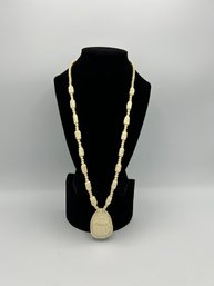 Carved Bone Beaded Necklace