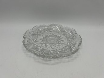 Cut Crystal Glass Sawtooth Edge Plate