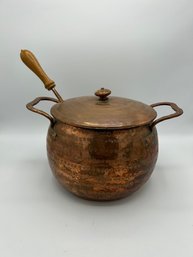 Alla Monda Hammered Copper Soup Tureen Cauldron With Ladle