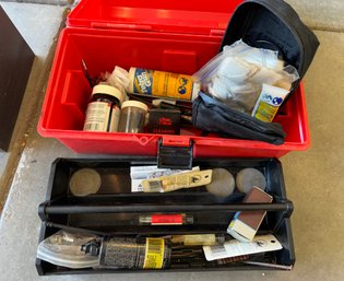 Plastic Tool Box With Gun Cleaning Supplies