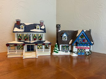 Department 56 Christmas Village Houses - Snowy Pines Inn And Skate & Ski Shop