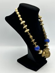 Brass And Glass Bead Necklace