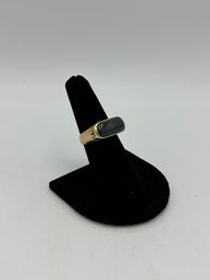 14k Gold And Black Jade Ring Size 6