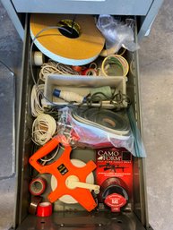 Contents Of Drawer - 100ft Measure Tool, Rope, Camo Form And More
