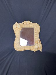 Small Love Birds Faux Rattan Mirror