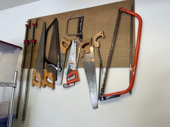 Tools - Assortment Of Saws And Clamps