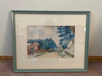 1800s Watercolor Framed - Note On Back