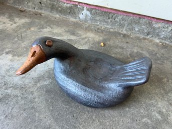 Pottery Duck With Feet Design On The Underside - Signed