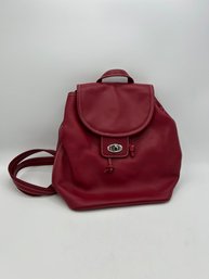 Preston & York Red Leather Backpack Purse