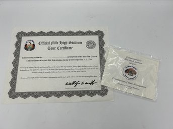 The Final Season Official Mile High Stadium Tour Certificate And Magnet
