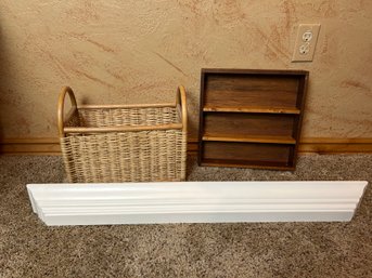 Hanging Shelves And Woven Basket