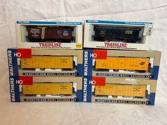 Walthers HO Scale Track Cleaning Cars And 50ft Exterior Post Boxcars - CSX, UP, C&NW, GB&W