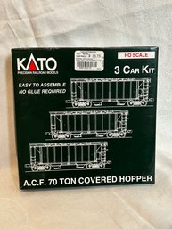 Kato 3 Car Kit A. C. F. 70 Covered Hopper - Rio Grande