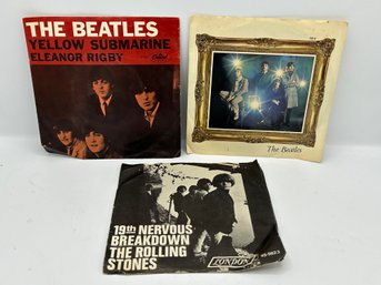 The Beatles And Rolling Stones 45 Vinyl Records