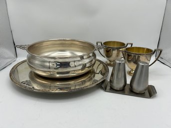 Silver Plated And Stainless Steel Serving Pieces