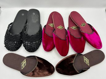 Women's Slipper Slide Shoes Velvet And Beaded