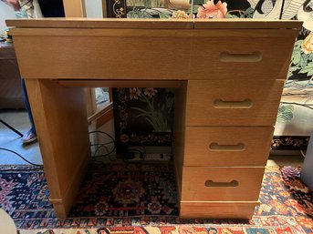 Blonde Wood Sewing Machine Table