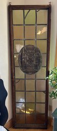 Vintage C. 1920s-30s Stained Glass Doctors Office Door With Hand Painted Design